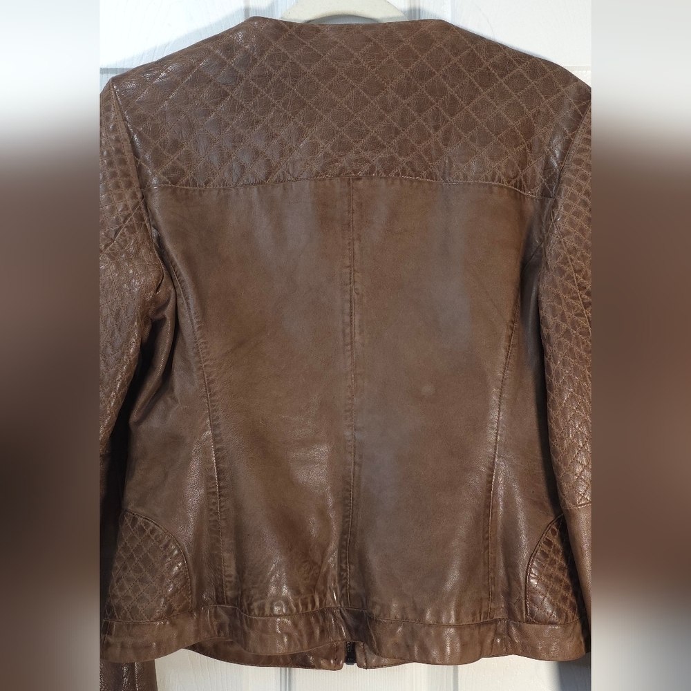 Bod & Christensen lambskin leather jacket size M Quilted Biker Cotton Linning - Picture 10 of 14